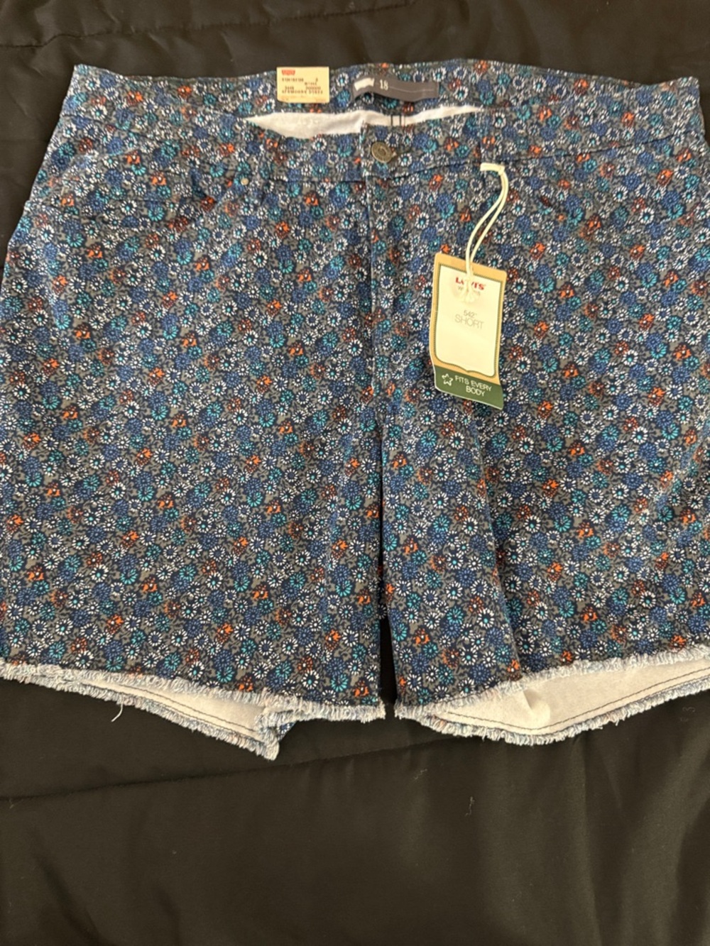 Levi's Blue Floral Print Denim Shorts